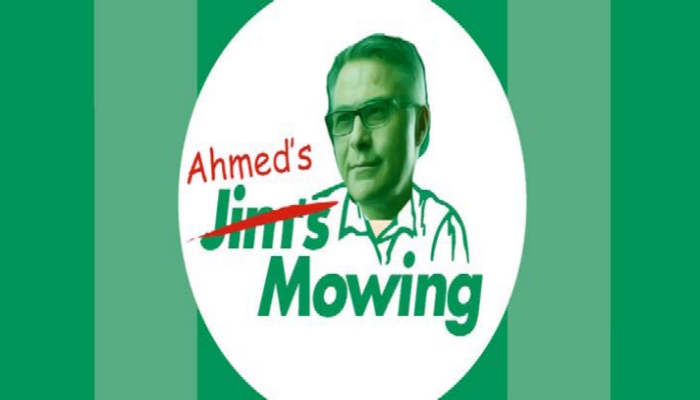 Ahmed mowing